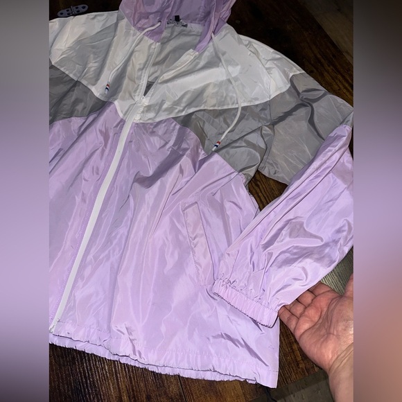 Waterproof‎ rain jacket Raincoat packable Women's Lavender and White - Picture 6 of 9